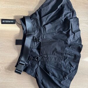 Dolls Kill Black Belted Skirt with Pocket